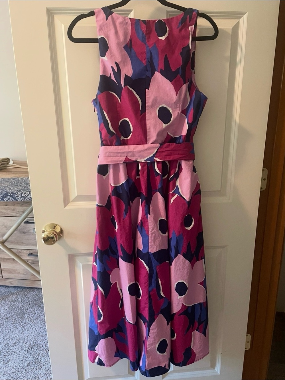 Banana Republic Pink & Navy Floral Midi Dress - Picture 2 of 4